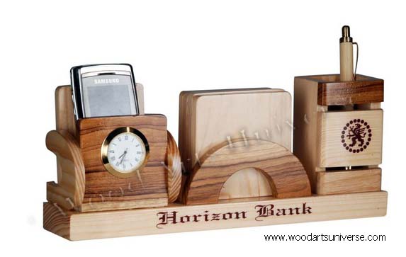 Compact Desktop Organizer with Coaster Set WAUC103